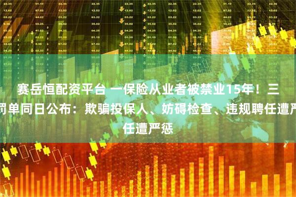 赛岳恒配资平台 一保险从业者被禁业15年！三地罚单同日公布：欺骗投保人、妨碍检查、违规聘任遭严惩