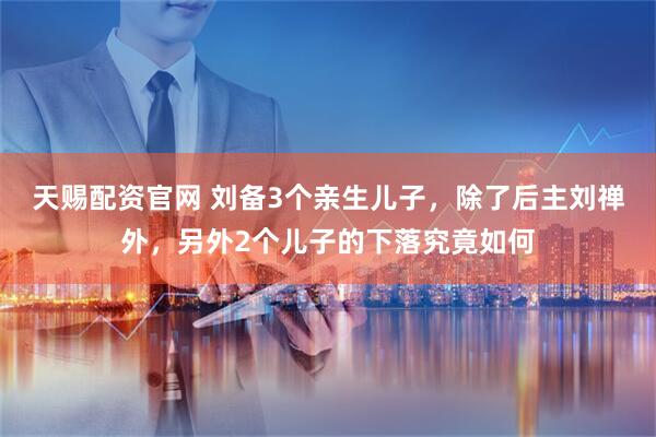 天赐配资官网 刘备3个亲生儿子，除了后主刘禅外，另外2个儿子的下落究竟如何